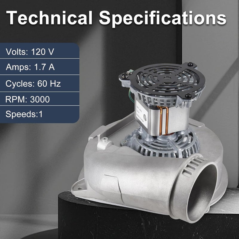 Criditpid FB-RFB241 Furnace Draft Inducer Blower Fan Motor Replacement for Jakel J238-150-1533, J238-150-15165, Rheem Ruud 70-24157-03, Fasco 7021-11559, Ametek 117104-01. - Image 2